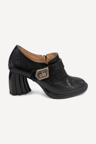 Ψηλοτάκουνα παπούτσια από γνήσιο δέρμα MGZ-90-318-μαύρο