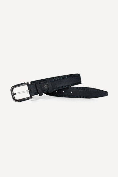 Ανδρική ζώνη από nubuck PL-069310-σκούρο μπλε