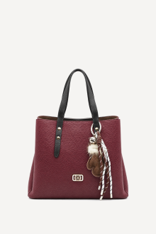 Τσάντα από οικολογικό δέρμα-DS-6426-Μπορντό